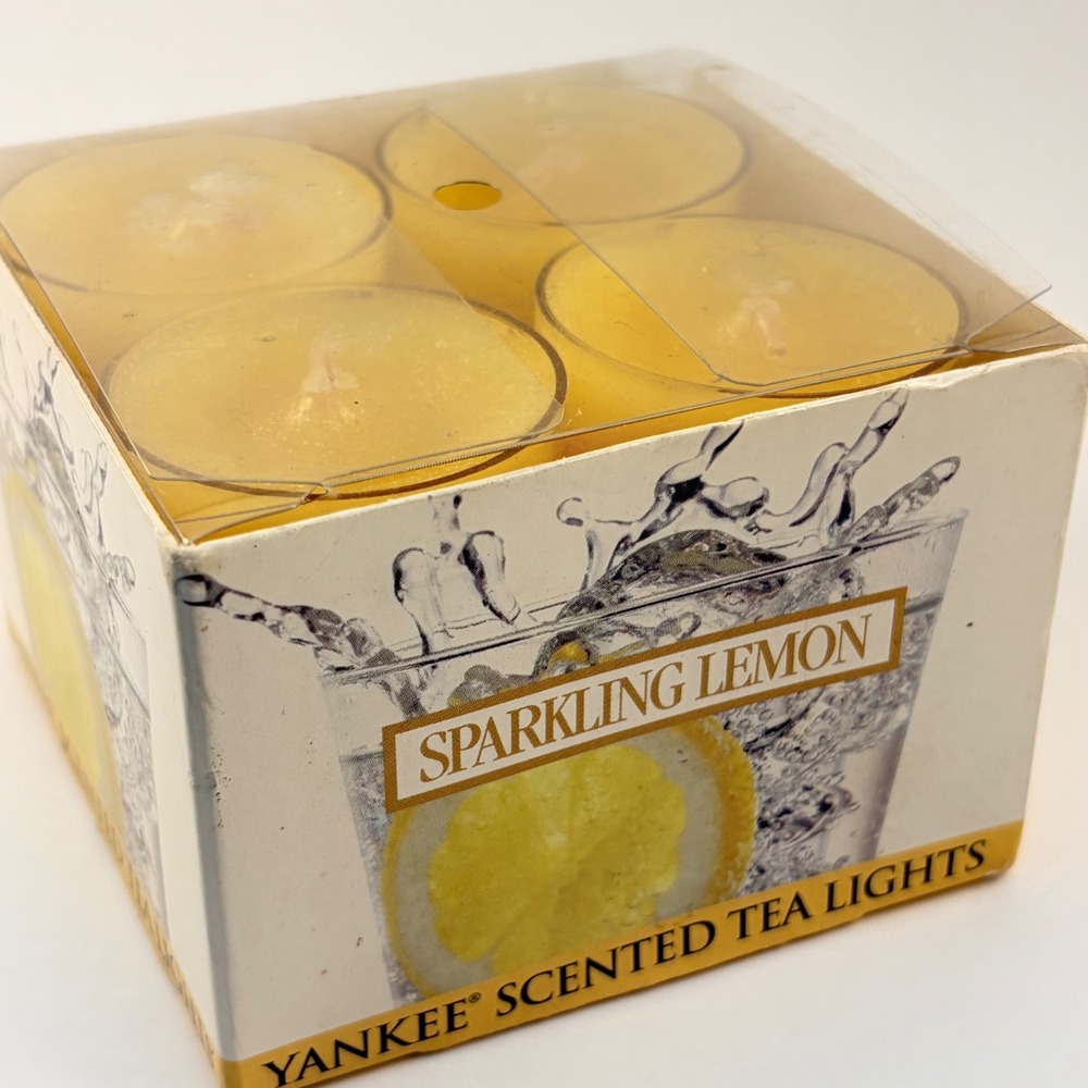 Yankee Candle Sparkling Lemon Scented Tea Lights 12 Pack Yellow Citrus Retired